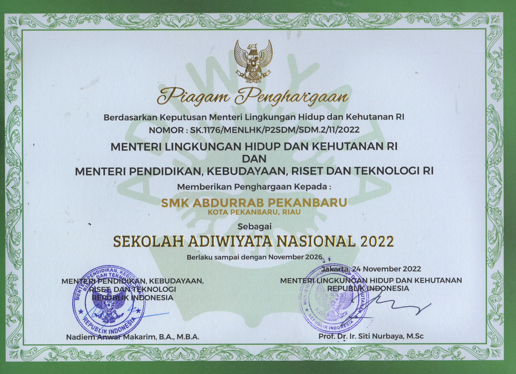 420-sekolah-menengah-kejuruan-smk-abdurrab-pekanbaru-mendapat-penghargaan-sebagai-sekolah-adiwiyata-tingkat-nasional-tahun-2022-dari-kementerian-lingkungan-hidup-dan-kehutanan-klhk-republik-i